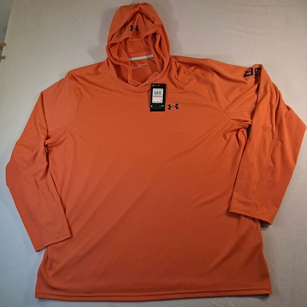 Under Armour Iso-Chill Hoodie Shirt Mens 3XL NWT Orange Loose Performance Tee